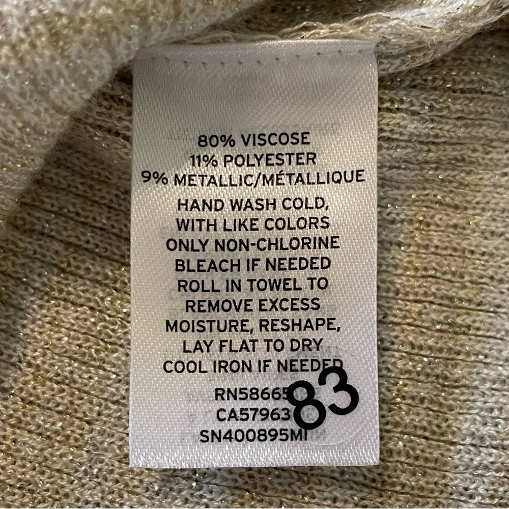 Something Navy Gold Shimmer Ribbed Top Size 1 - Picture 7 of 9